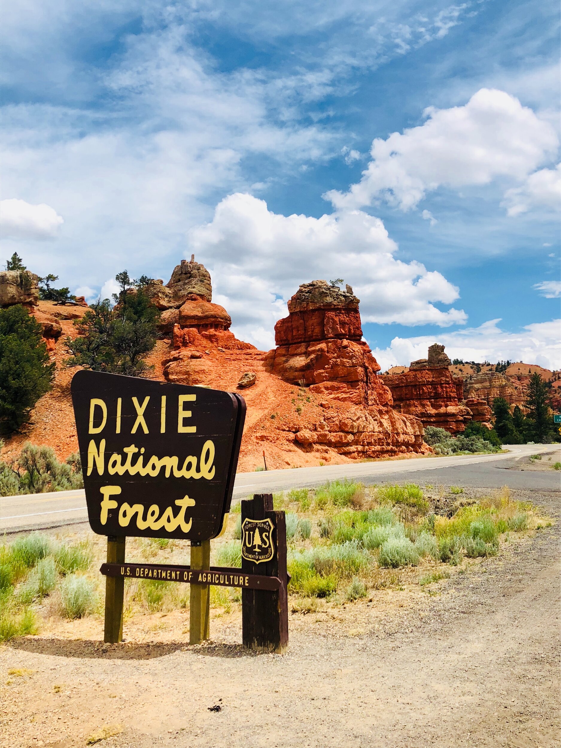 greeting sign for Dixie National Forest